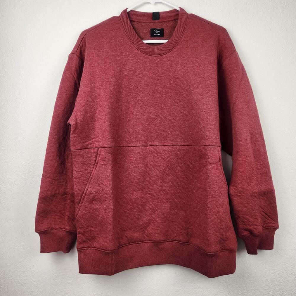 Lunya Lahgo Restore Double Faced Crew Sweatshirt Men Small Red NWOT